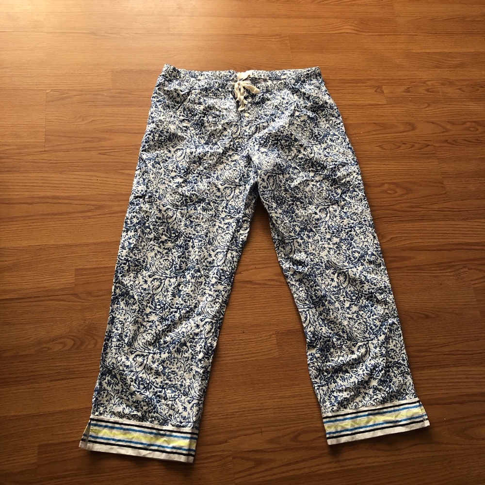 Love by Gap Blue Floral Wide-Leg Lounge Pants